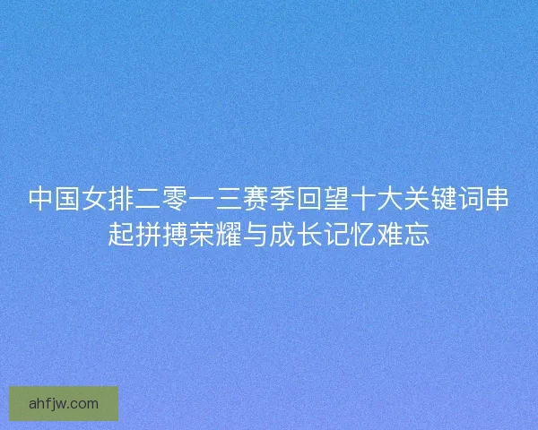 中国女排二零一三赛季回望十大关键词串起拼搏荣耀与成长记忆难忘